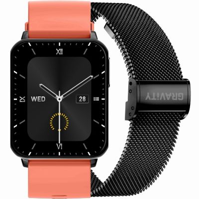 Smartwatch Gravity Rot Schwarz 2 Armbänder GT17-10