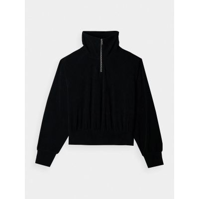 6. Damen-Sweatshirt aus Velours ohne Kapuze, 4F 4FRAW24TSWSF2054-20S