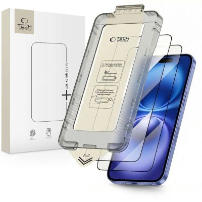 9. Tech-Protect Quick Set+ Panzerglas 2er-Pack für iPhone 15/16
