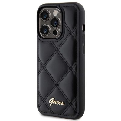 2. Guess Quilted Metal Logo Hülle für iPhone 15 Pro Max – Schwarz