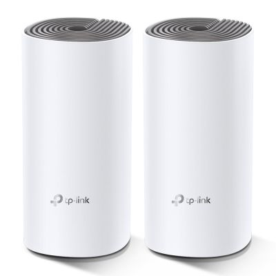 TP-Link Deco E4 (2er-Pack) Dualband (2,4 GHz/5 GHz) Wi-Fi 5 (802.11ac) Weiß, Grau, Innenbereich