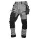 Arbeitshose aus Denim, Cordura-Verstärkungen, abnehmbare Holstertaschen, grau, Größe M