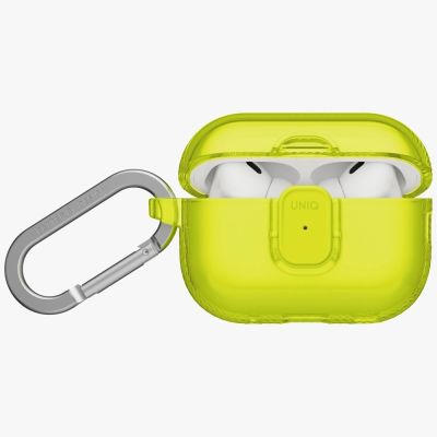 2. Uniq Glase Pro Schutzhülle für AirPods Pro 3 mit Schloss – Transparent Gelb