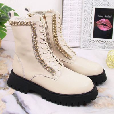 5. Artiker W HBH40 Isolierte Lederstiefeletten mit Kette
