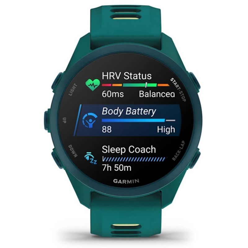 6. Garmin Forerunner 170 42,6 mm Music Teal Green/Citron