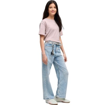 5. Puma Ess Boxy Tee mit zentriertem Katzenlogo für Kinder, Rosa, 685131 49