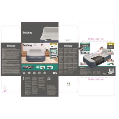 Bestway 67923/23 Luftmatratze Doppelmatratze Grau, Weiß Unisex