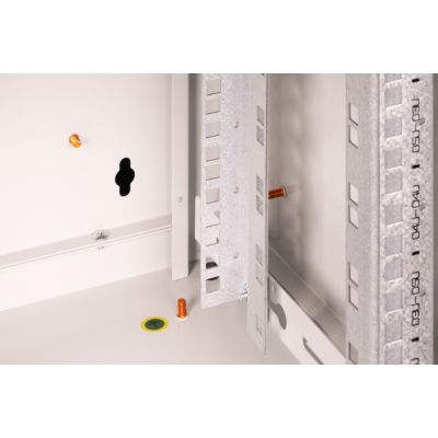 15. Digitus Unique 19" 7U Wand-Netzwerkschrank, 600 x 450 mm, Glastür, grau, ungeteilt, montiert, 100 kg