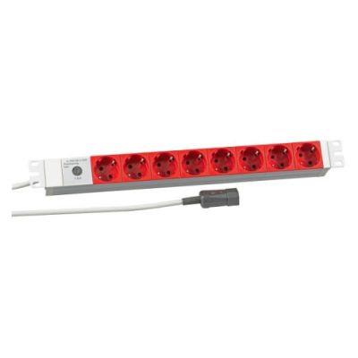 EFB Elektronik 691698K 2 m Steckdosenleiste 8 x Netzwerksteckdosen Rot, Weiß