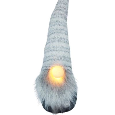 4. Gartenzwerg mit langem, weißem Hut und Glitzernase, 42 cm