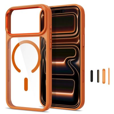 2. Tech-Protect Magmat Magsafe CC Hülle für iPhone 17 Pro Max / 18 Pro Max - Orange-Transparent