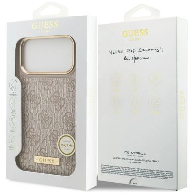 8. Guess 4G Logo Plate MagSafe Hülle für iPhone 17 Pro Max – Pink