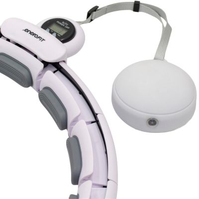 12. HULA HOP MIT MASSAGEGERÄT, GEWICHT UND ZÄHLER, WEISS UND GRAU ENERO FIT