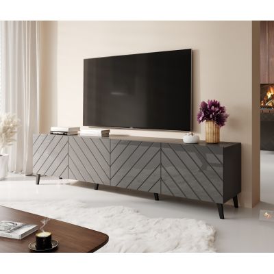 3. ABETO TV-Schrank 200x42x52 Graphit/Glanzgraphit