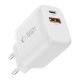 4. Tech-Protect NCA20 PD 20W QC3.0 USB-A / USB-C Wandladegerät + USB-C / Lightning Kabel 100cm - Weiß