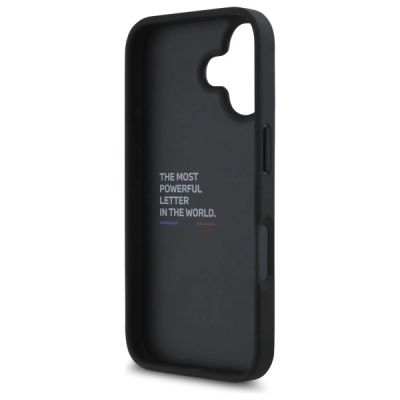 7. BMW M Grip Stand Glatte und Carbon-Schutzhülle für iPhone 16 - Schwarz