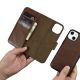 12. iCarer Oil Wax Wallet Case 2in1 Cover iPhone 14 Plus Anti-RFID Leder Flip Case Braun (WMI14220723-BN)