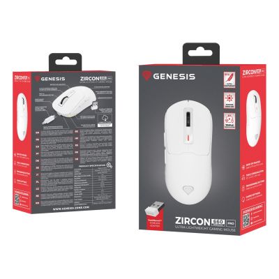 4. GENESIS NMG-2194 Gaming-Maus, beidhändig bedienbar, Bluetooth + USB Typ-C, optisch, 26000 DPI