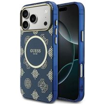 Guess IML Peony Dot MagSafe Hülle für iPhone 17 Pro Max - Blau