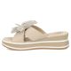3. Damen-Keilsandalen aus Leder mit Blumenmuster, beige, Filippo DK7636
