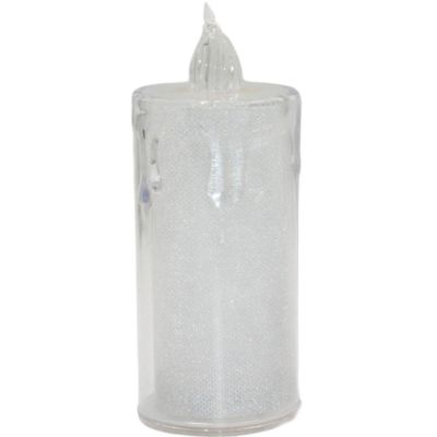 25. Dekorative Kerzen, 3 Stück, transparent, warmweiß, 1 LED