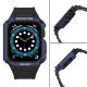 4. Protect Strap Band für Apple Watch 42/44/45mm Panzergehäuse Armband - Schwarz, Blau