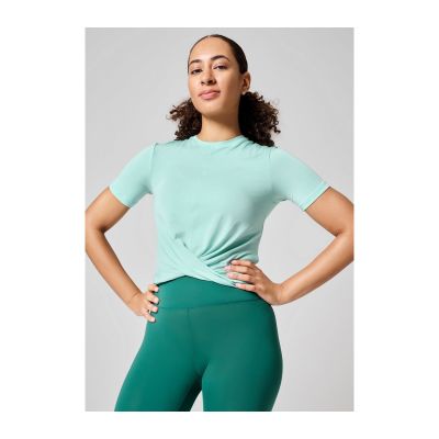2. CASALL Delight Short Wrap Tee Mint