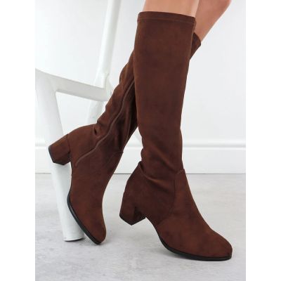 7. Braune Damenstiefel aus Veloursleder Sergio Leone KZ205