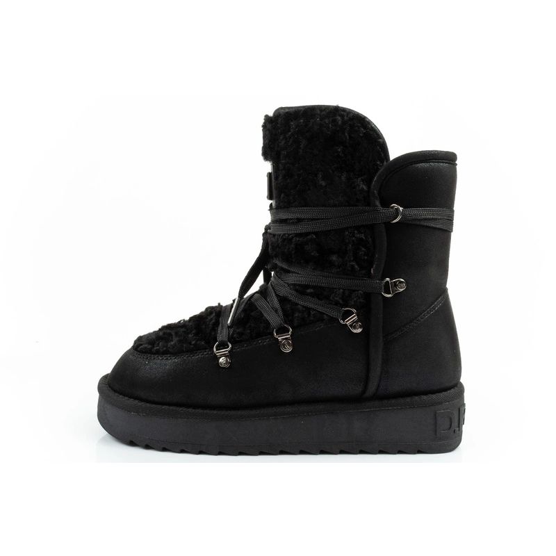 2. D.Franklin Damen Winter Schneestiefel, modisches Fellfutter, schwarz hoch