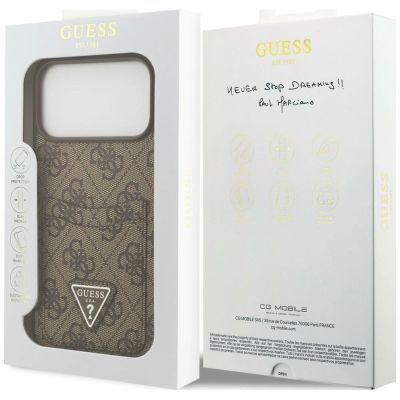 8. Guess 4G nauble Card Triangle Hülle für iPhone 18 Pro Max / 17 Pro Max – braun