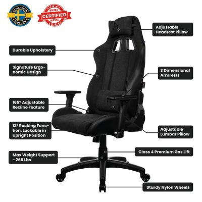 9. Arozzi AVANTI-SFB-PBK Gaming-Stuhl, Konsolen-Gaming-Stuhl, gepolsterte Sitzfläche