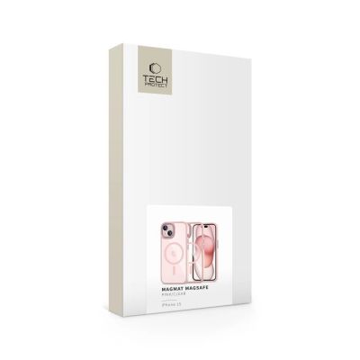 4. Tech-Protect MagMat MagSafe Hülle für iPhone 15 – transparentes Rosa