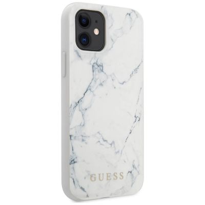 7. Guess Marble Case für iPhone 12 mini 5,4" - Weiß