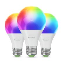 NANOLEAF ESSENTIALS Intelligente Bluetooth-Glühbirnen A60 E27 Matter 9W 806LM Farbe RGBCW 2700-6500K (NF080B02-3A19E) 3 Stück