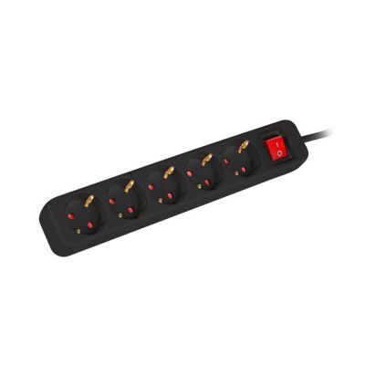 2. LANBERG Steckdosenleiste 1,5 m, 5 x 230 V SCHUKO mit Schalter, Kabel aus reinem Kupfer, schwarz