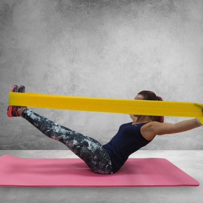 7. FITNESS PROFIT LANG LIGHT GUMA 200x15x0,35cm gelb DK 2227