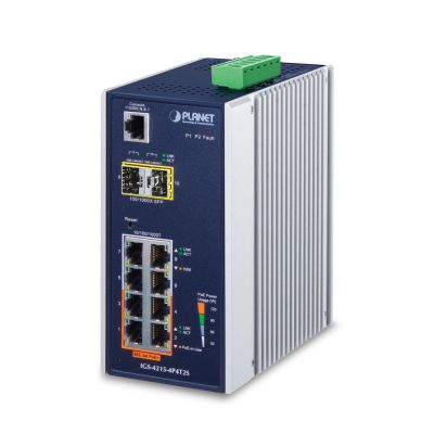 PLANET IGS-4215-4P4T2S Netzwerkverbindungen Managed L2/L4 Gigabit Ethernet (10/100/1000) Unterstützt PoE Blau, Weiß