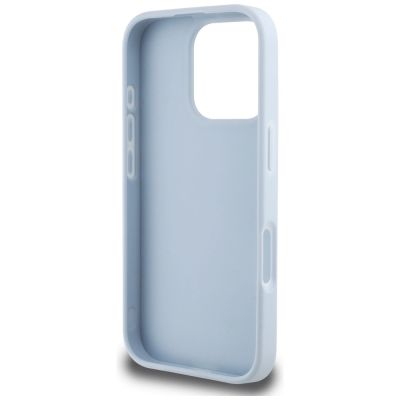 7. Guess Grained Big 4G Logo Small Classic Logo Hülle für iPhone 16 Pro - Blau