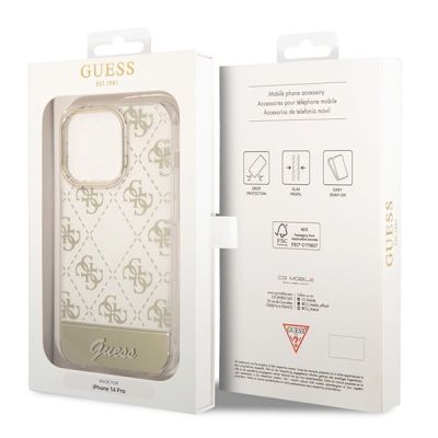 8. Guess GUHCP14XHG4MHG iPhone 14 Pro Max 6,7 "Gold / Gold Hardcase 4G Pattern Script