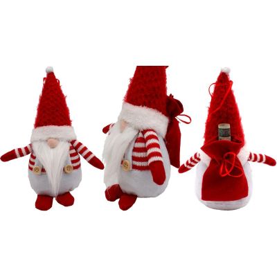 9. Dekorativer Weihnachtsmann mit Geschenktüte, 25 cm, weiß