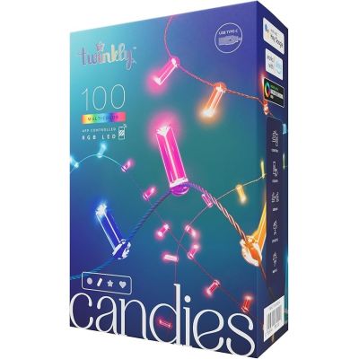 16. Twinkly Candies – 100 RGB-LED-Kerzenlichter, grünes Kabel, USB-C