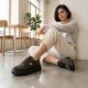 6. Damen-Plateauschuhe aus braunem Leder, Modell Vinceza 41523