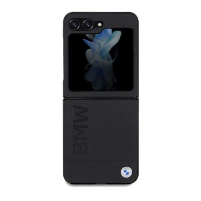 2. BMW Leder Hot Stamp Hülle für Samsung Galaxy Z Flip 5 – schwarz