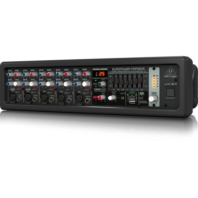Behringer PMP550M Audiomixer, 5 Kanäle, 20–20000 Hz, Schwarz