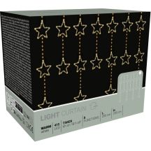 Weihnachtsbaumbeleuchtung, Lichtervorhang 200x200 cm, 415 LEDs, warmweiße Sterne