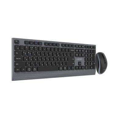 4. GEMBIRD Kabelloses Tastatur- und Maus-Set mit Dual-Modus, 2,4 GHz + Bluetooth, schlank, russisches Layout, Schwarz