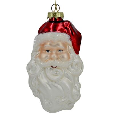 2. FORMGEBLASENER GLASANHÄNGER WEIHNACHTSMANN 14 CM SASKA GIFT & DECOR