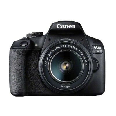 Canon EOS 2000D BK 18-55 IS II EU26 SLR-Kamera-Kit (24,1 MP CMOS, 6000 x 4000 px, Schwarz)