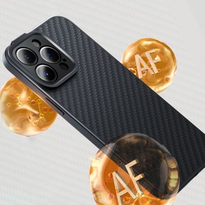16. Gepanzerte Hülle für iPhone 14 Pro kompatibel mit MagSafe Baseus Kunstfaser-Hartglas – Schwarz