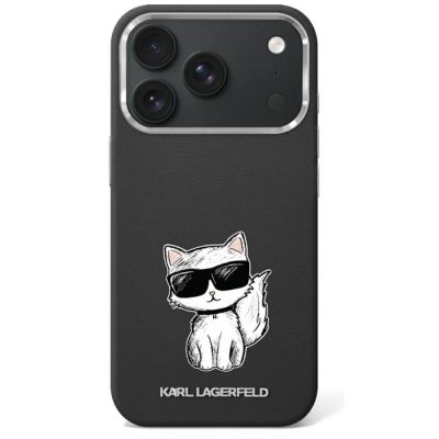 Karl Lagerfeld Smooth Choupette Sketch MagSafe Hülle für iPhone 18 Pro / 17 Pro / 18 Pro - Schwarz